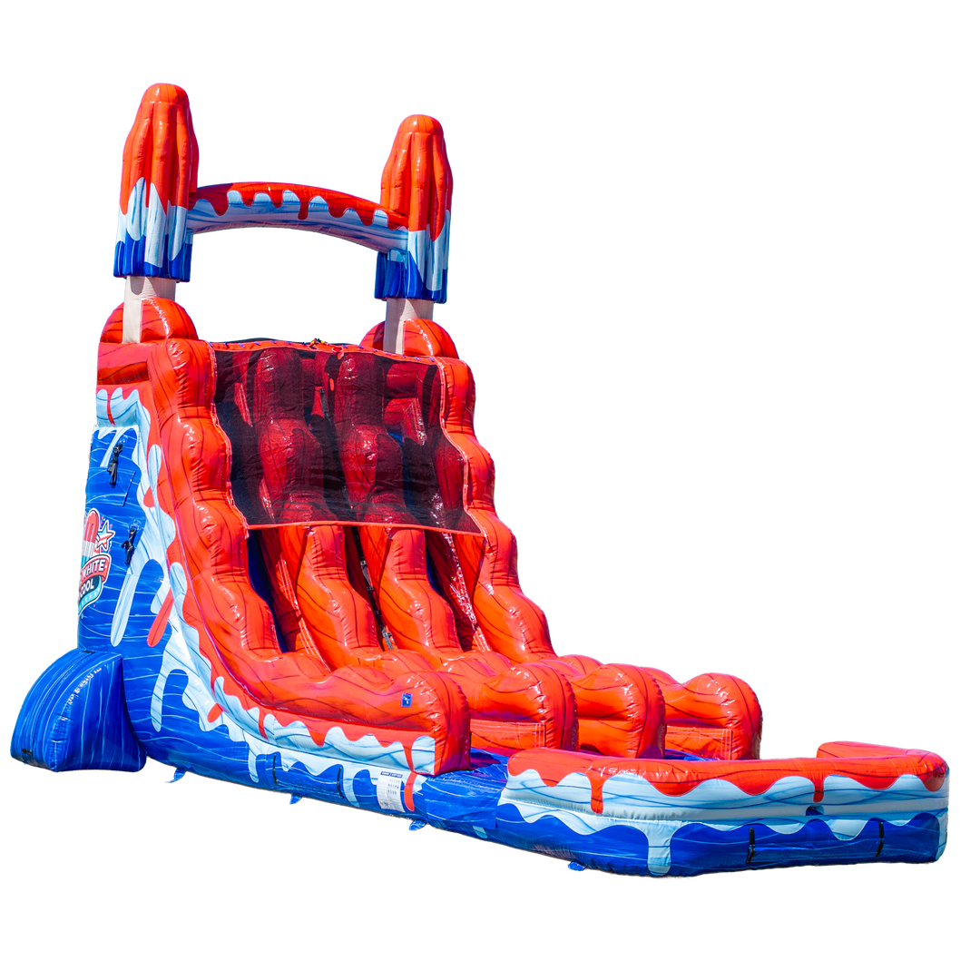 20FT Red White and Cool Popsicle Dual Lane Slide