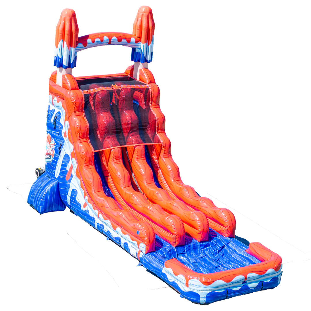 20FT Red White and Cool Popsicle Dual Lane Slide
