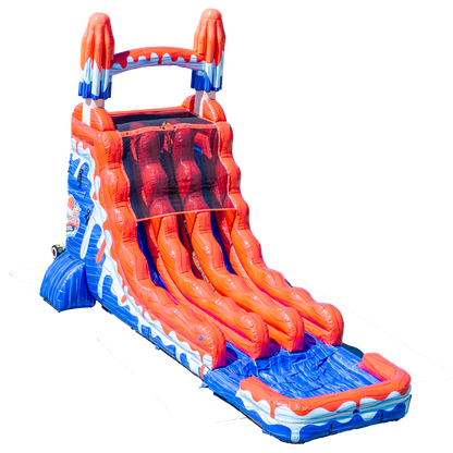 20FT Red, White and Cool Popsicle Dual Lane Slide
