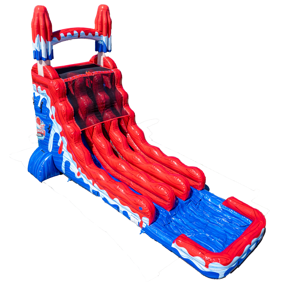 20FT Red White and Cool Popsicle Dual Lane Slide
