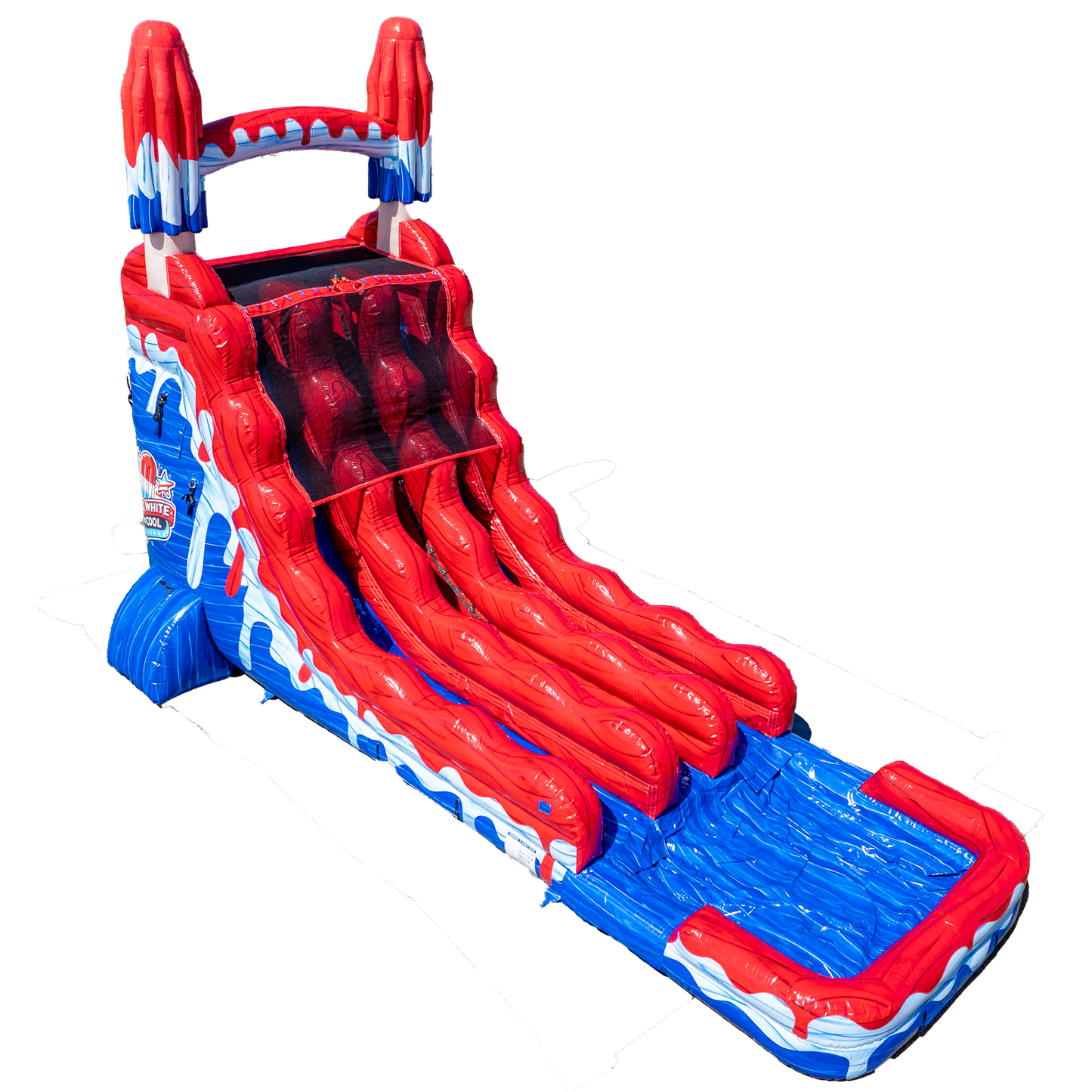 20FT Red, White and Cool Popsicle Dual Lane Slide
