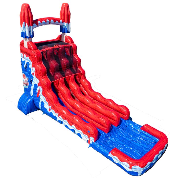 20FT Red White and Cool Popsicle Dual Lane Slide