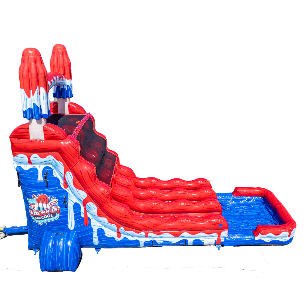 20FT Red White and Cool Popsicle Dual Lane Slide