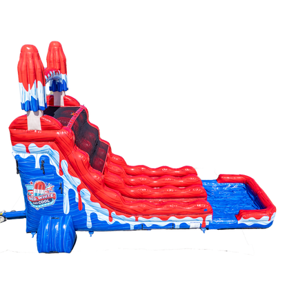 20FT Red, White and Cool Popsicle Dual Lane Slide