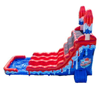 20FT Red, White and Cool Popsicle Dual Lane Slide
