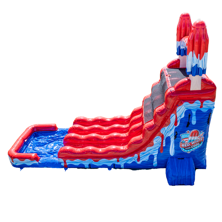20FT Red White and Cool Popsicle Dual Lane Slide
