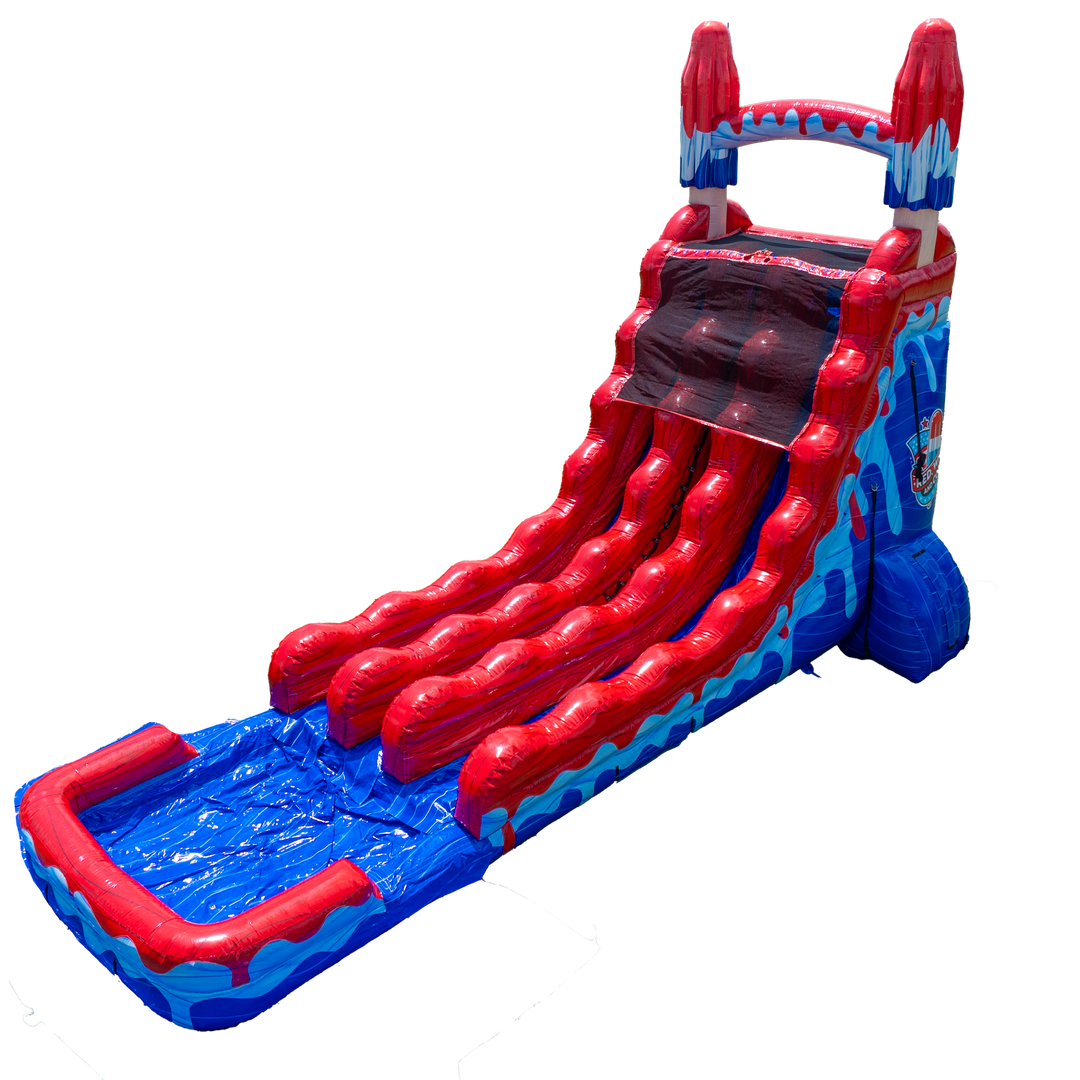 22FT Red White and Cool Popsicle Dual Lane Slide