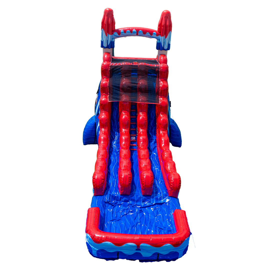 22FT Red White and Cool Popsicle Dual Lane Slide