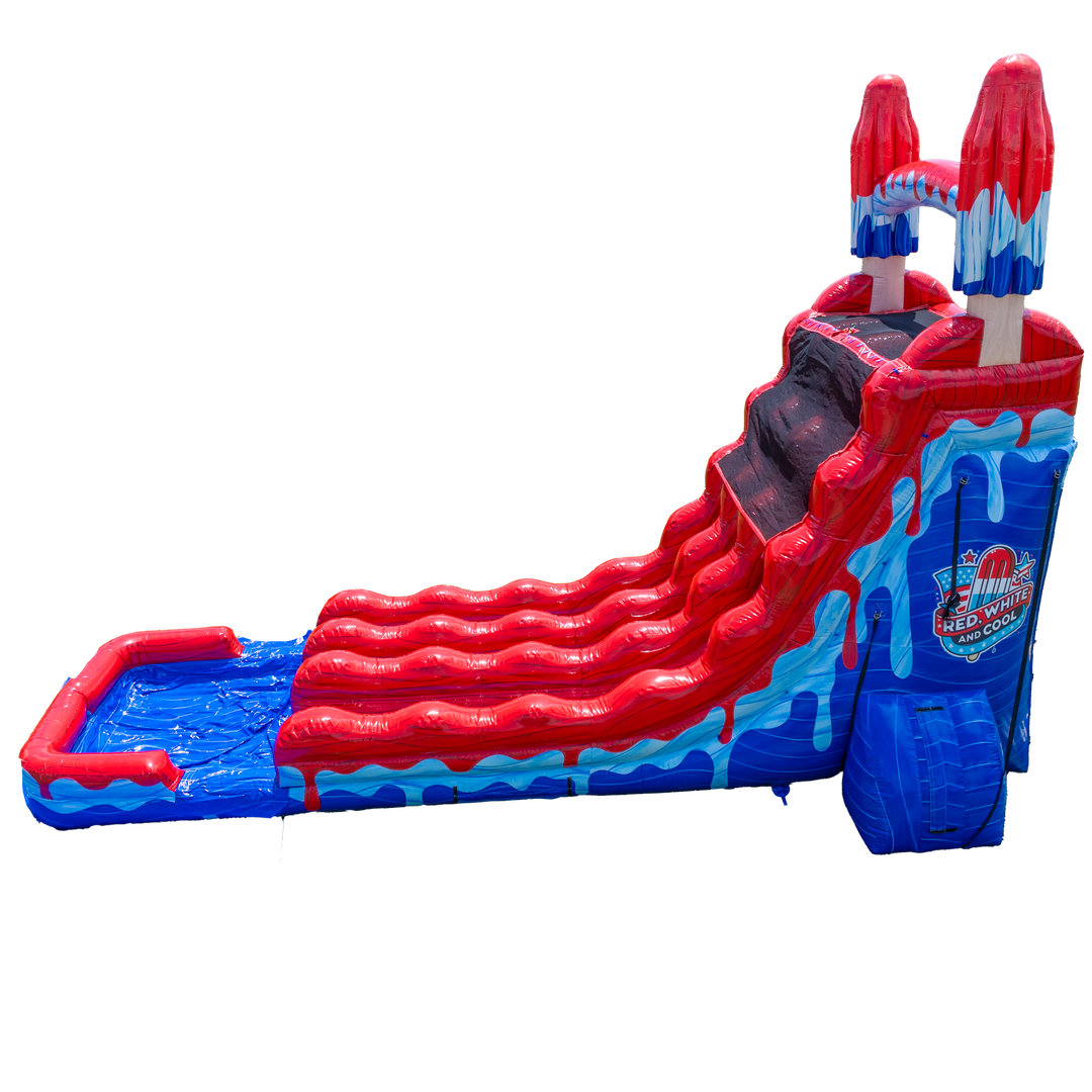 22FT Red White and Cool Popsicle Dual Lane Slide