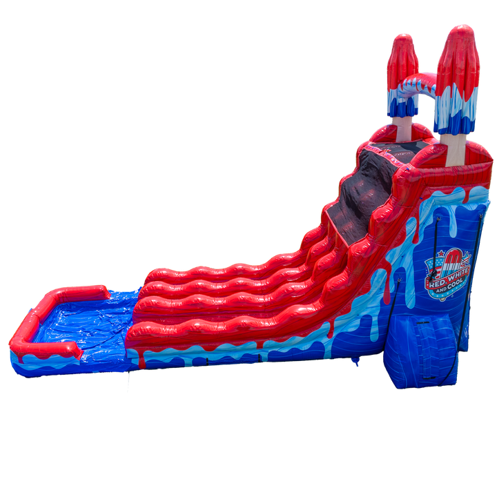 22FT Red White and Cool Popsicle Dual Lane Slide