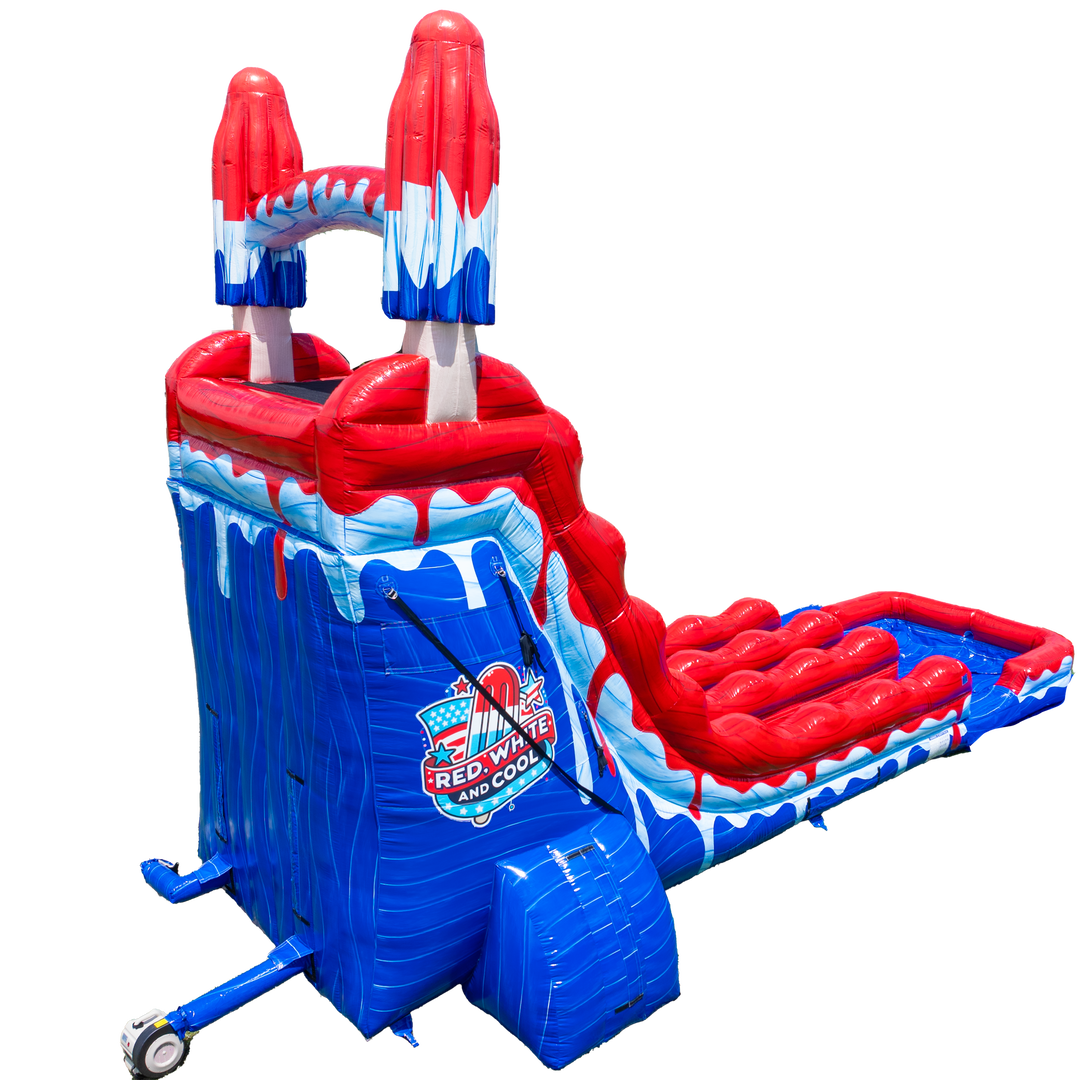 22FT Red White and Cool Popsicle Dual Lane Slide