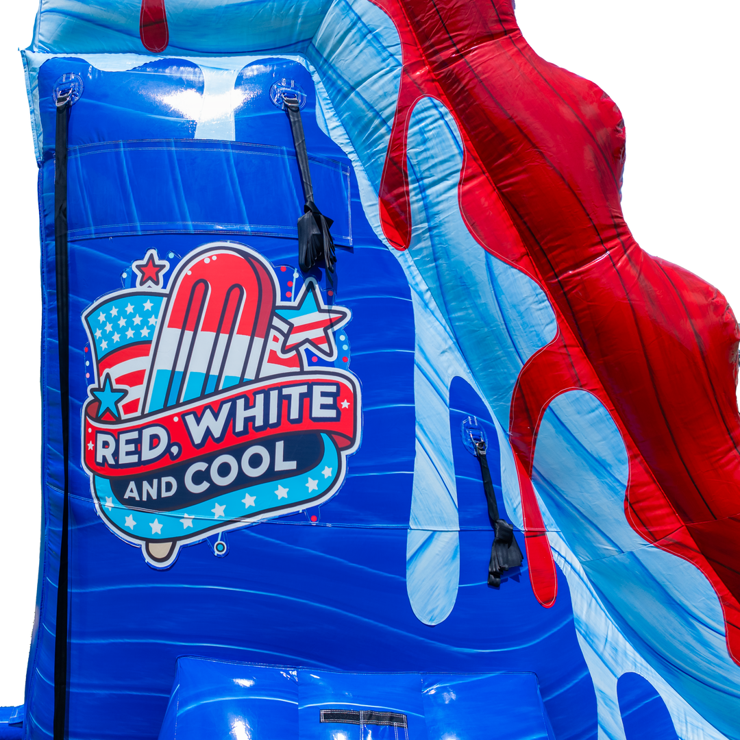 22FT Red White and Cool Popsicle Dual Lane Slide