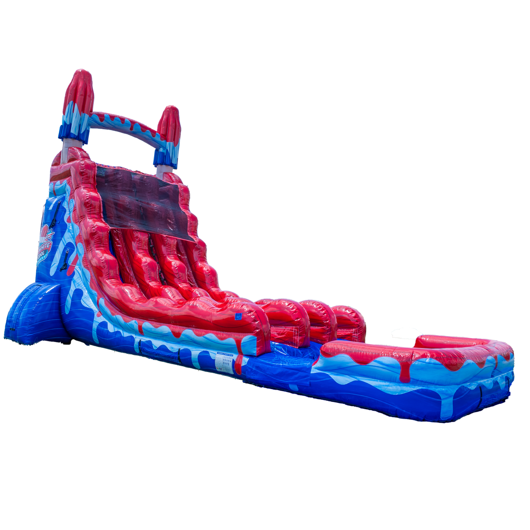22FT Red White and Cool Popsicle Dual Lane Slide