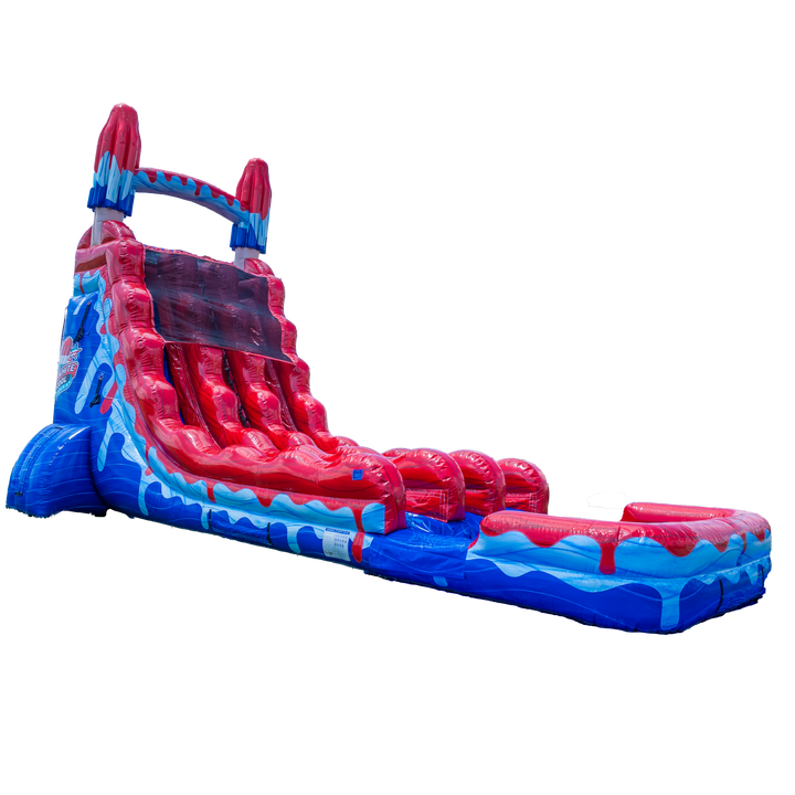 22FT Red White and Cool Popsicle Dual Lane Slide