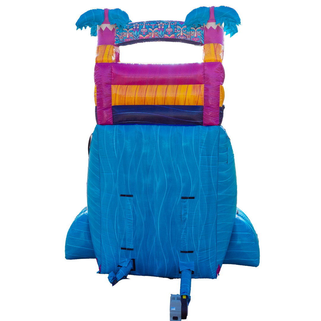 20FT Teal Rippling Rush Single Lane Slide