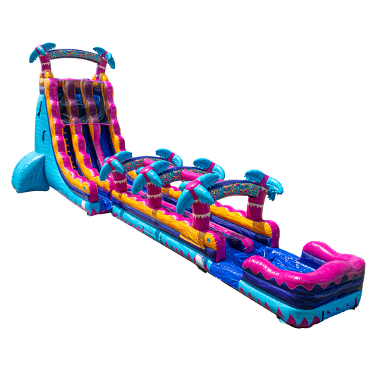 27ft Teal Rippling Rush Dual Lane Slip N Slide (With Bumper Attachment!)