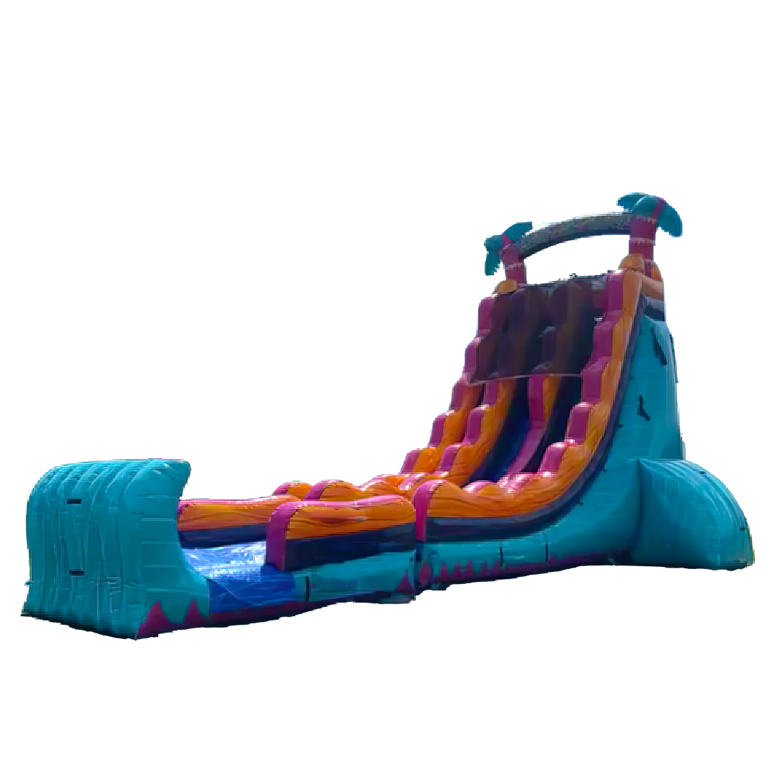 27ft Teal Rippling Rush Dual Lane Slip N Slide