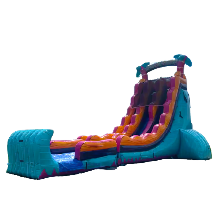 27ft Teal Rippling Rush Dual Lane Slip N Slide