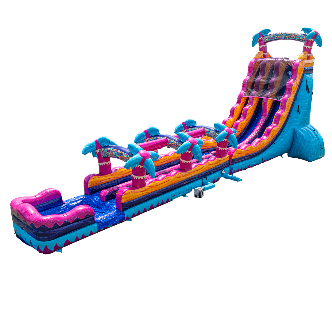 27ft Teal Rippling Rush Dual Lane Slip N Slide