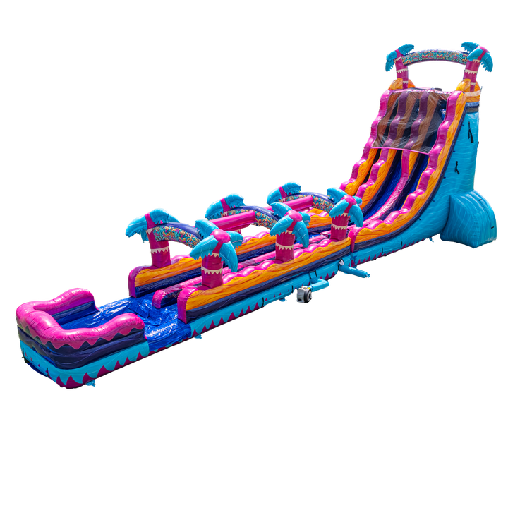 27ft Teal Rippling Rush Dual Lane Slip N Slide