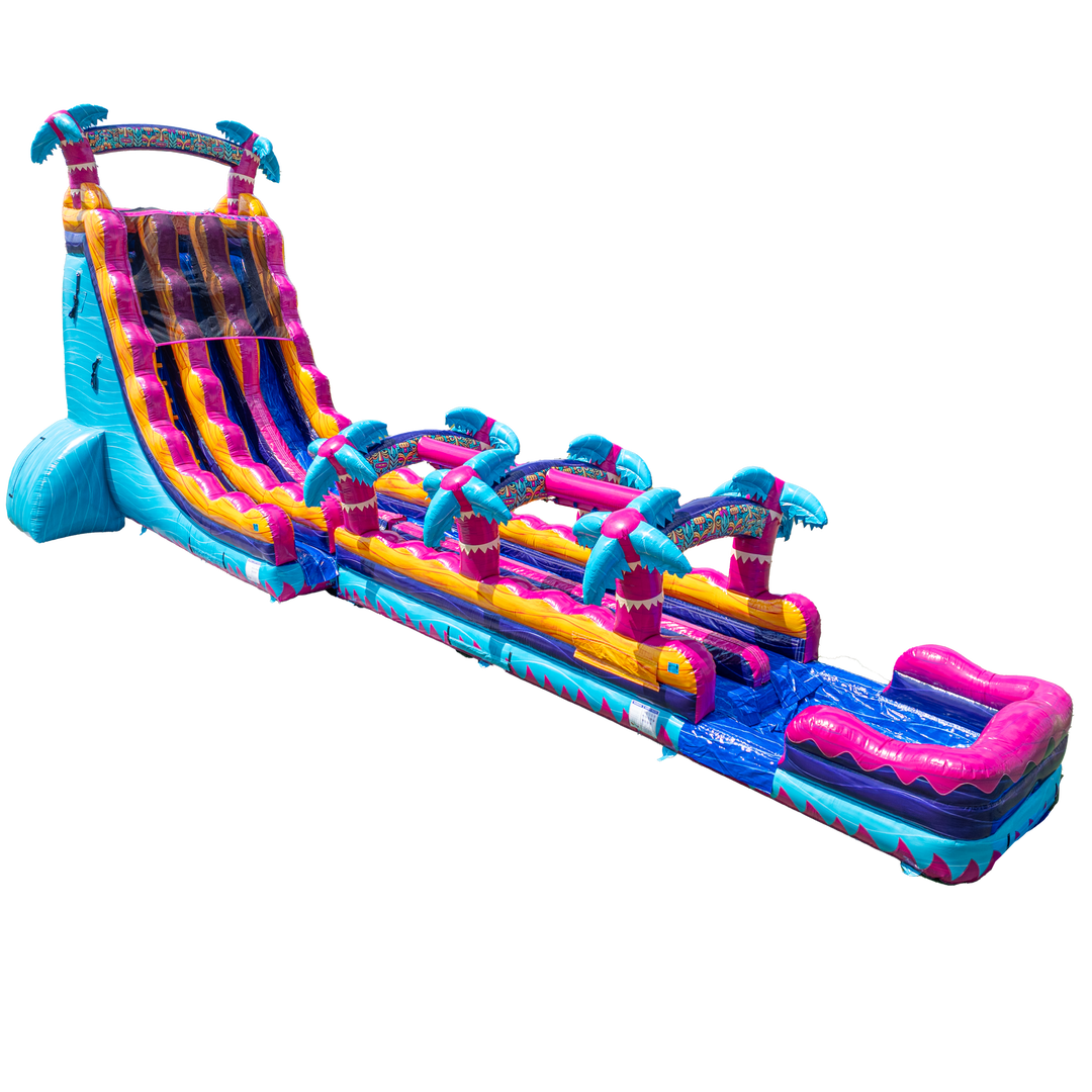 27ft Teal Rippling Rush Dual Lane Slip N Slide