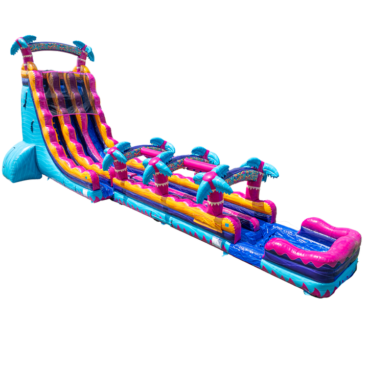 27ft Teal Rippling Rush Dual Lane Slip N Slide