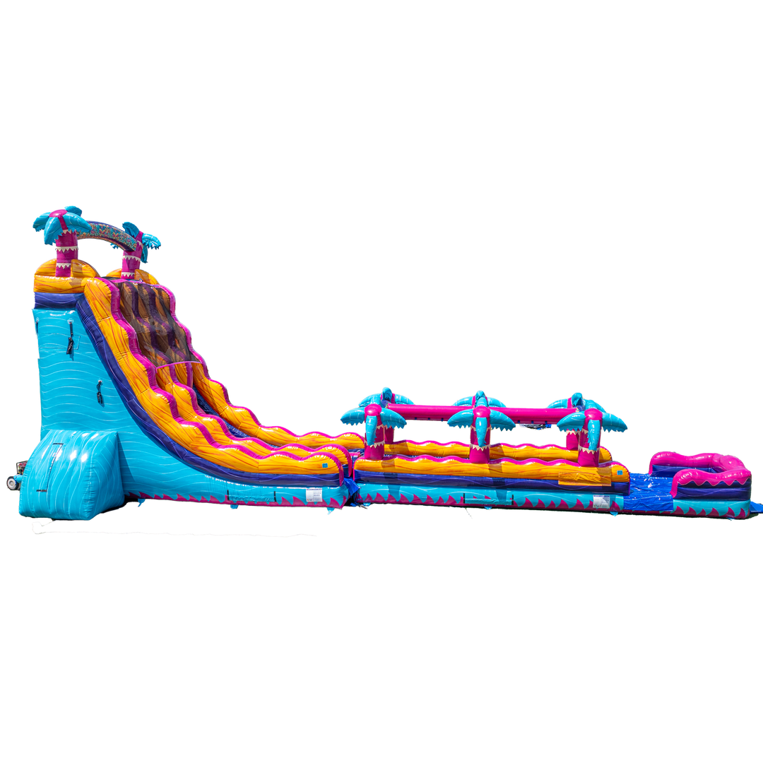 27ft Teal Rippling Rush Dual Lane Slip N Slide