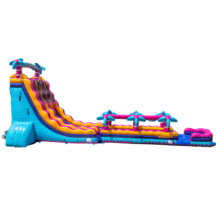 27ft Teal Rippling Rush Dual Lane Slip N Slide
