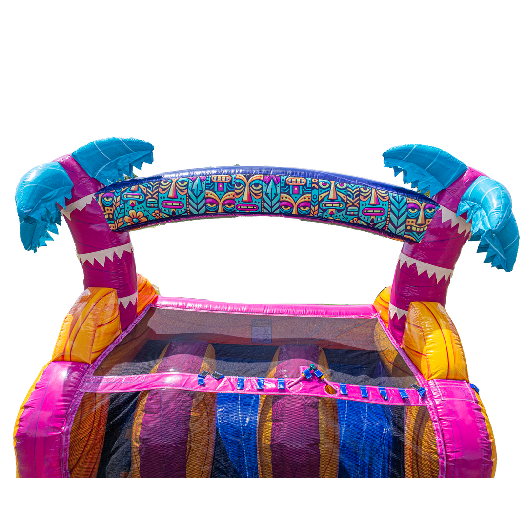 27ft Teal Rippling Rush Dual Lane Slip N Slide