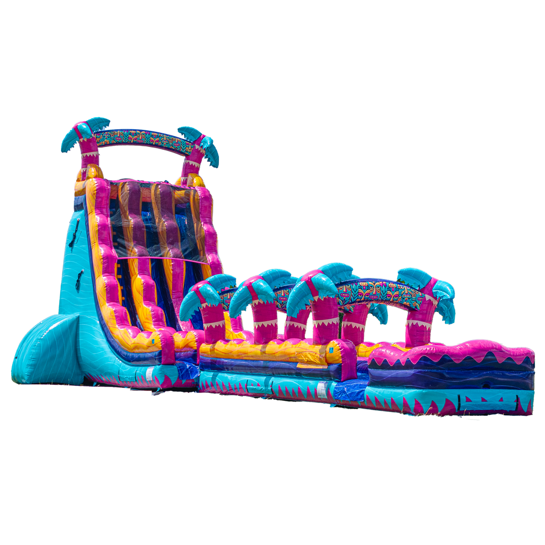 27ft Teal Rippling Rush Dual Lane Slip N Slide