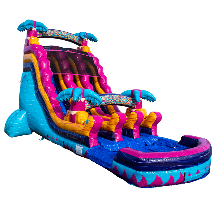 18FT Teal Rippling Rush Dual Lane