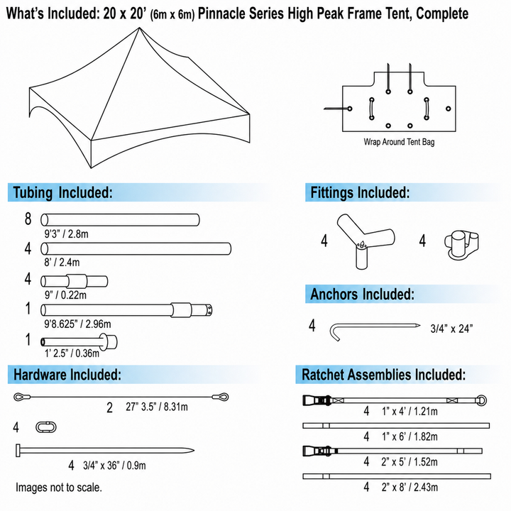 20ft x 20ft Deluxe High Peak Frame Tent - White