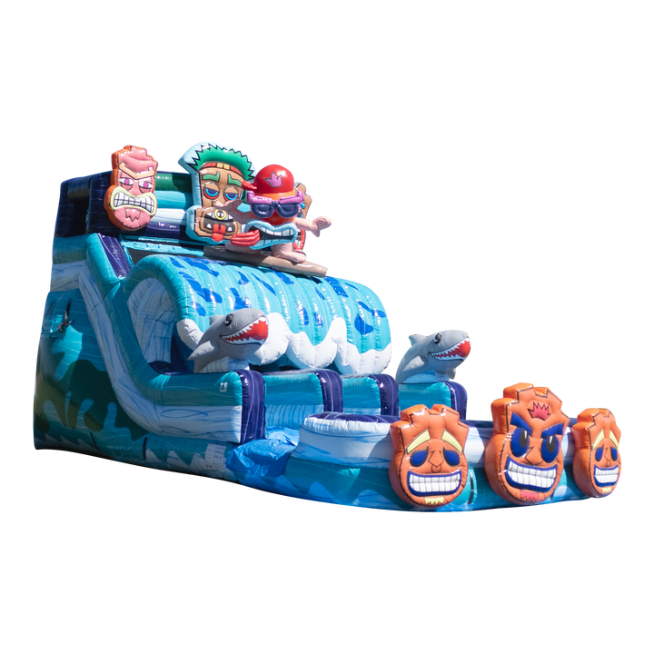 16’ Tiki Tovi’s Dual Lane Slide (Splash Pad) (Pa Nj Certified)