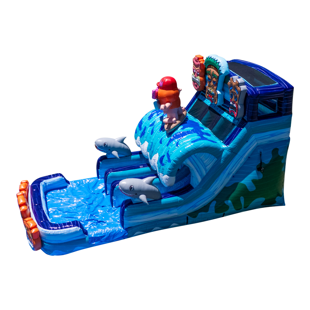 16’ Tiki Tovi’s Dual Lane Slide (Splash Pad) (Pa Nj Certified)