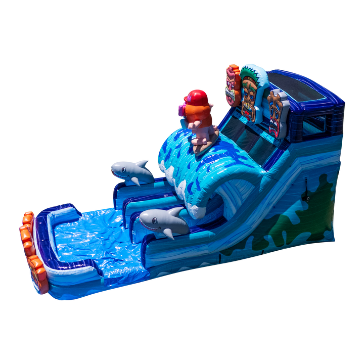 16’ Tiki Tovi’s Dual Lane Slide (Splash Pad) (Pa Nj Certified)