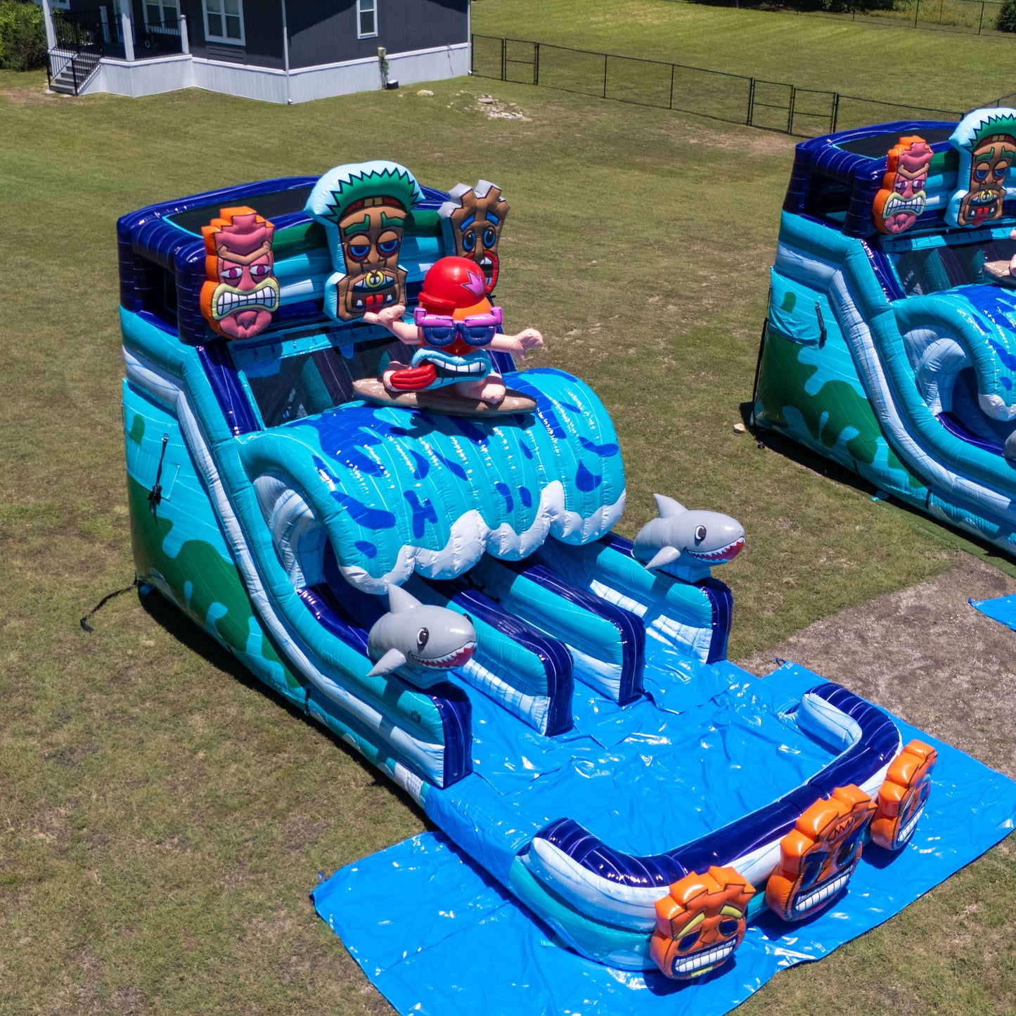 16’ Tiki Tovi’s Dual Lane Slide (Splash Pad) (Pa Nj Certified)