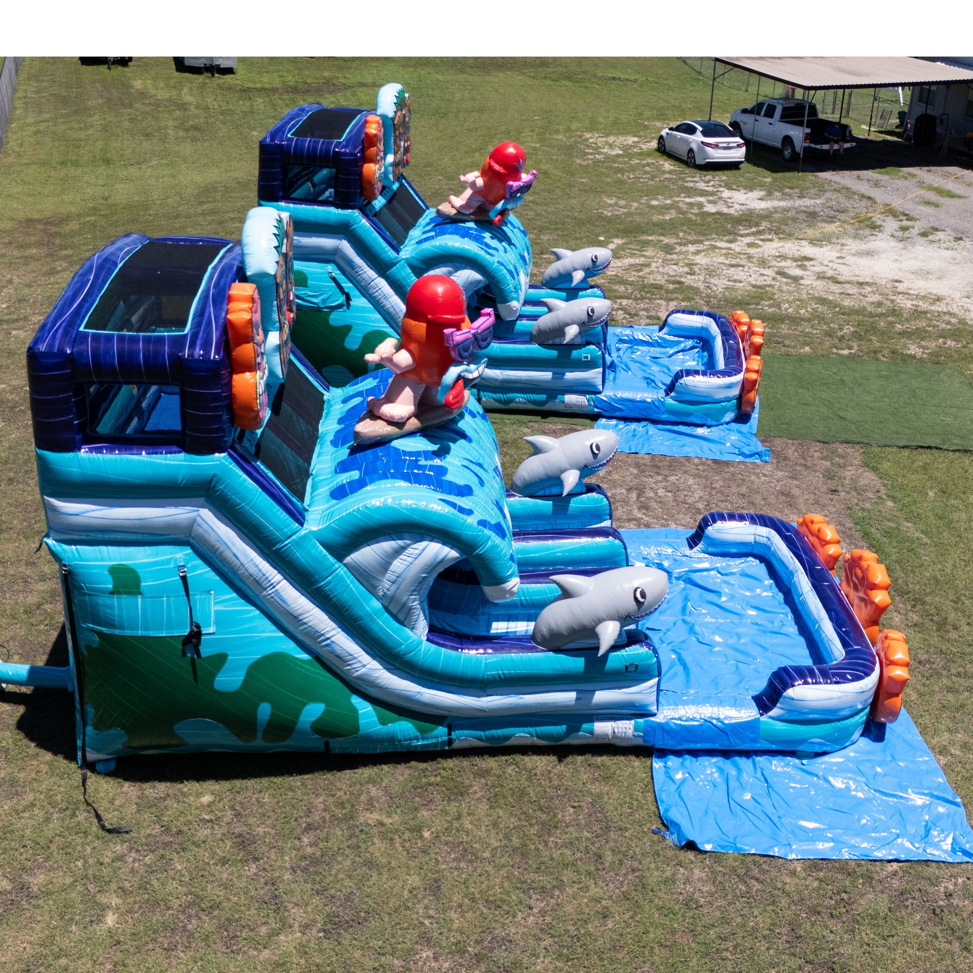 16’ Tiki Tovi’s Dual Lane Slide (Splash Pad) (Pa Nj Certified)