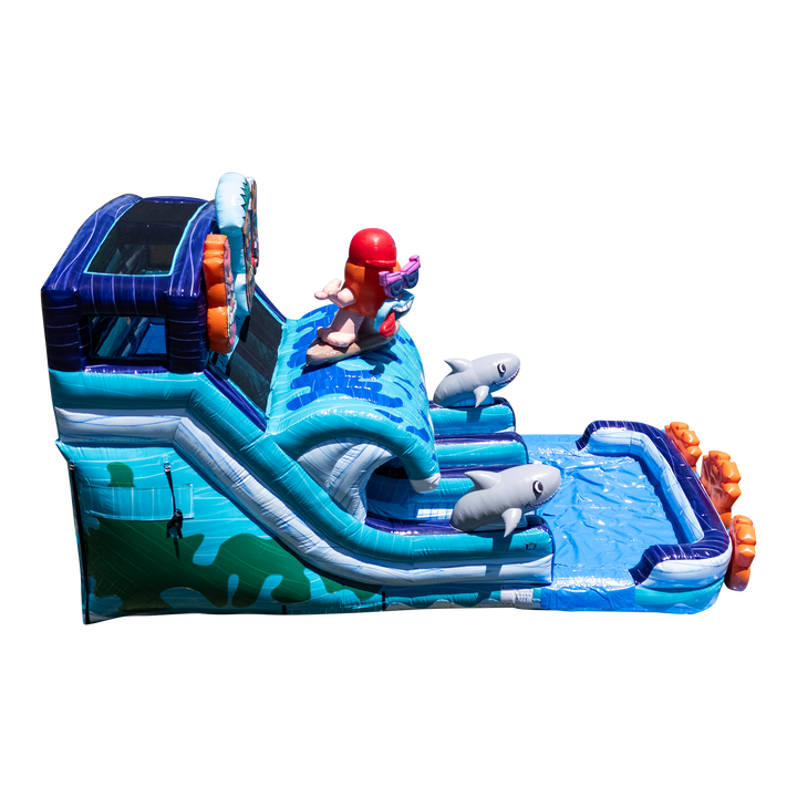 16’ Tiki Tovi’s Dual Lane Slide (Splash Pad) (Pa Nj Certified)