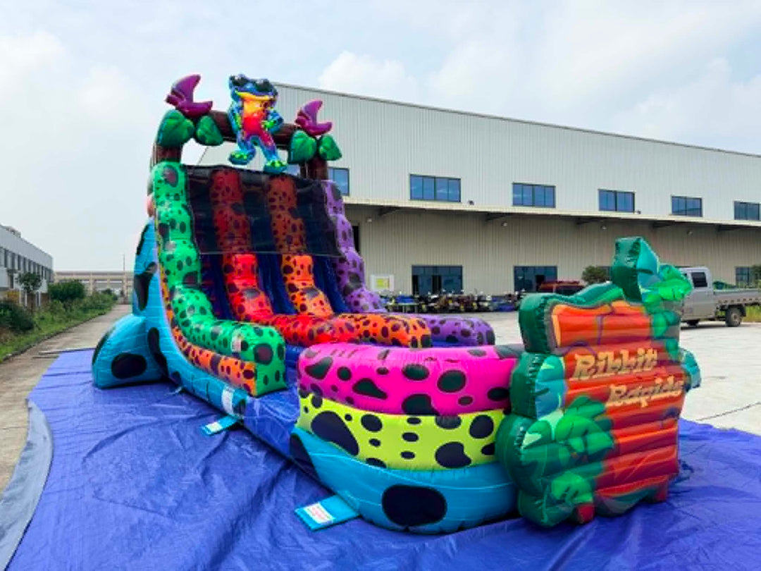 14FT Ribbit Rapids (Dart Frog) Single Lane Slide