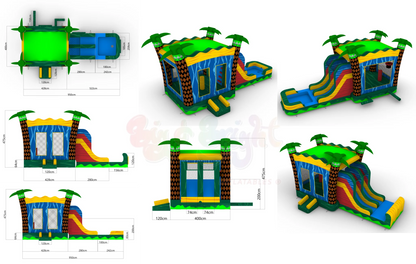 Blue Diamond Palms Combo R5-12_1 - Big and Bright Inflatables