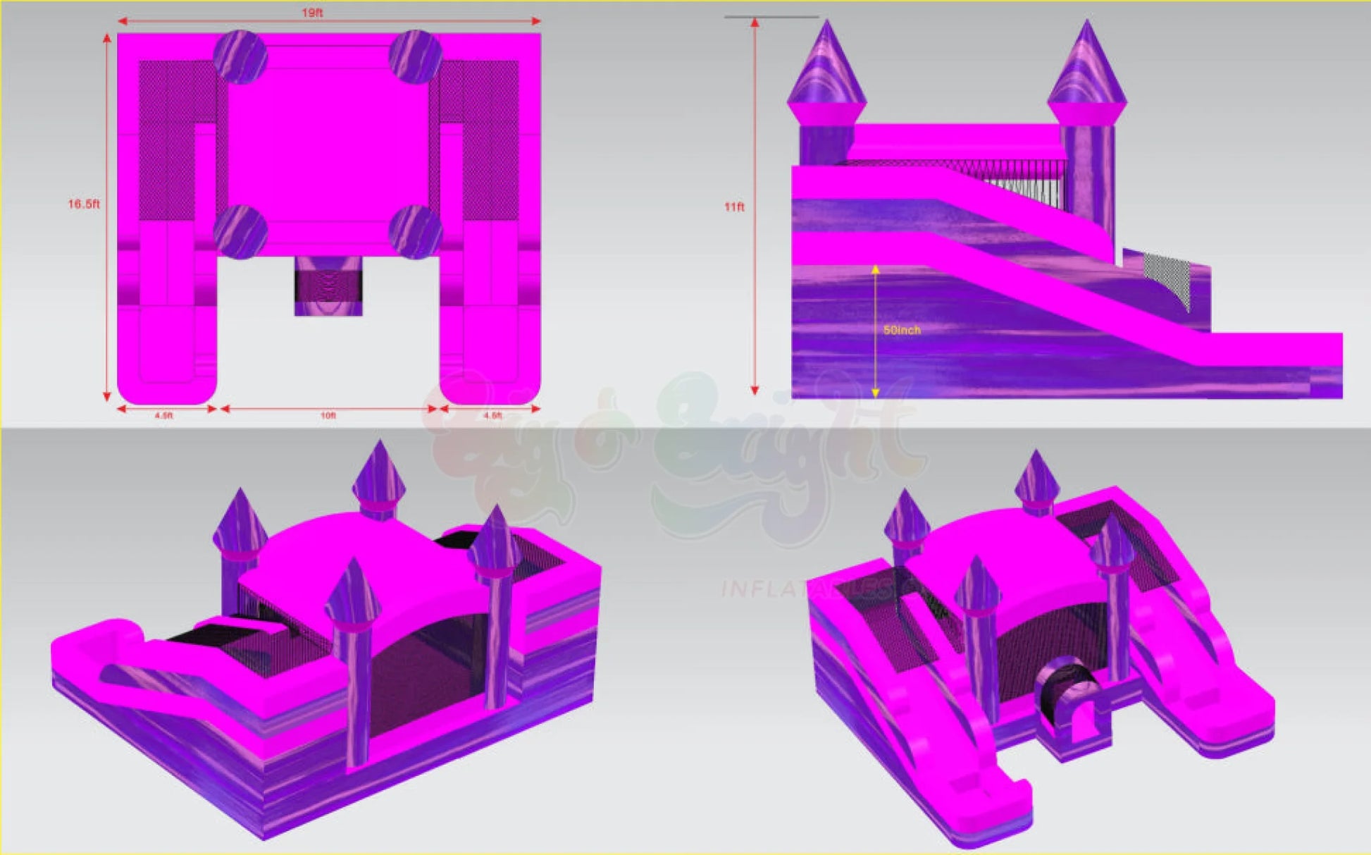 Cotton Candy Mini Combo R5-01CottonCandyMini3D_1 - Big and Bright Inflatables