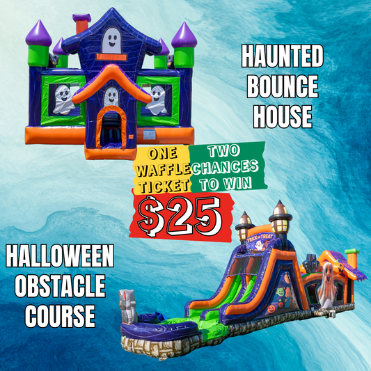 Waffle for Halloween Obstacle Course + Haunted Bounce House