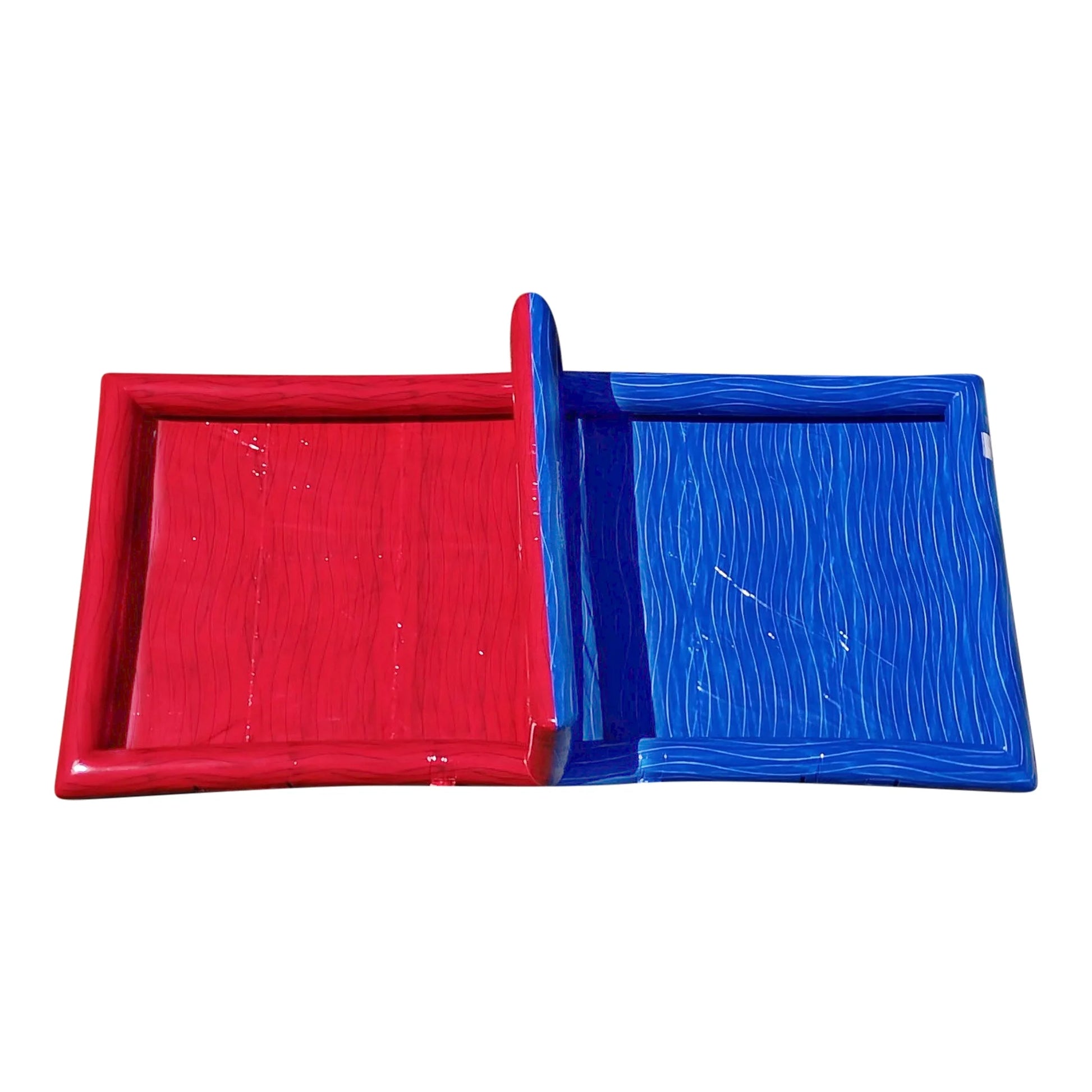 Red and Blue Inflatable volleyball court birds eye view