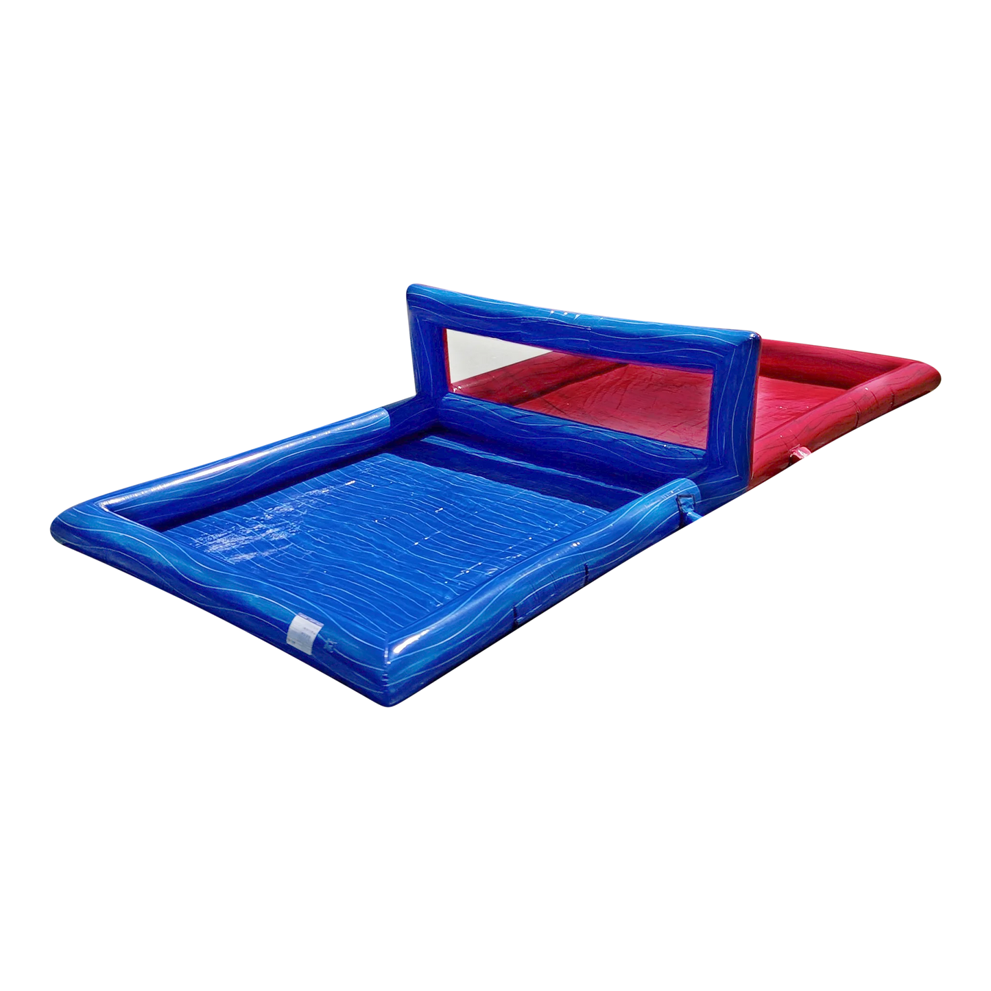 Red and Blue Inflatable volleyball court side view 2