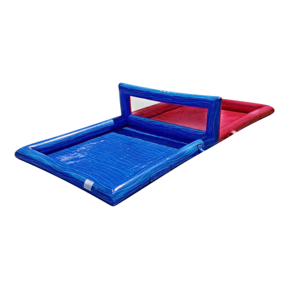 Red and Blue Inflatable volleyball court side view 2