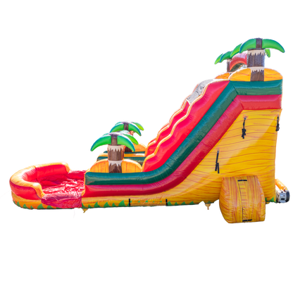 18Ft Orange Surge Single Lane Slide