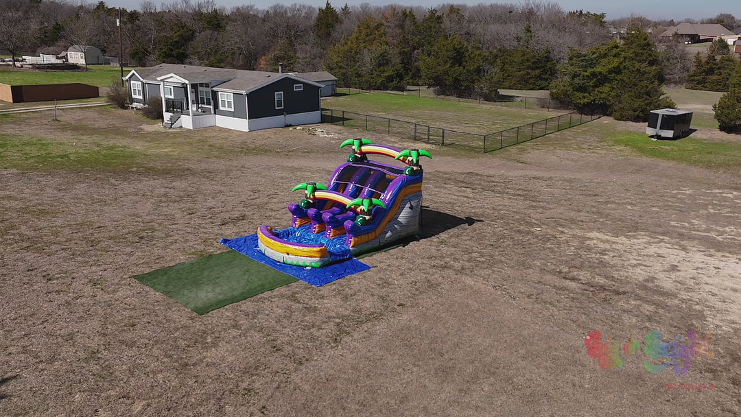 14FT Rippling Rush Dual Lane Slide