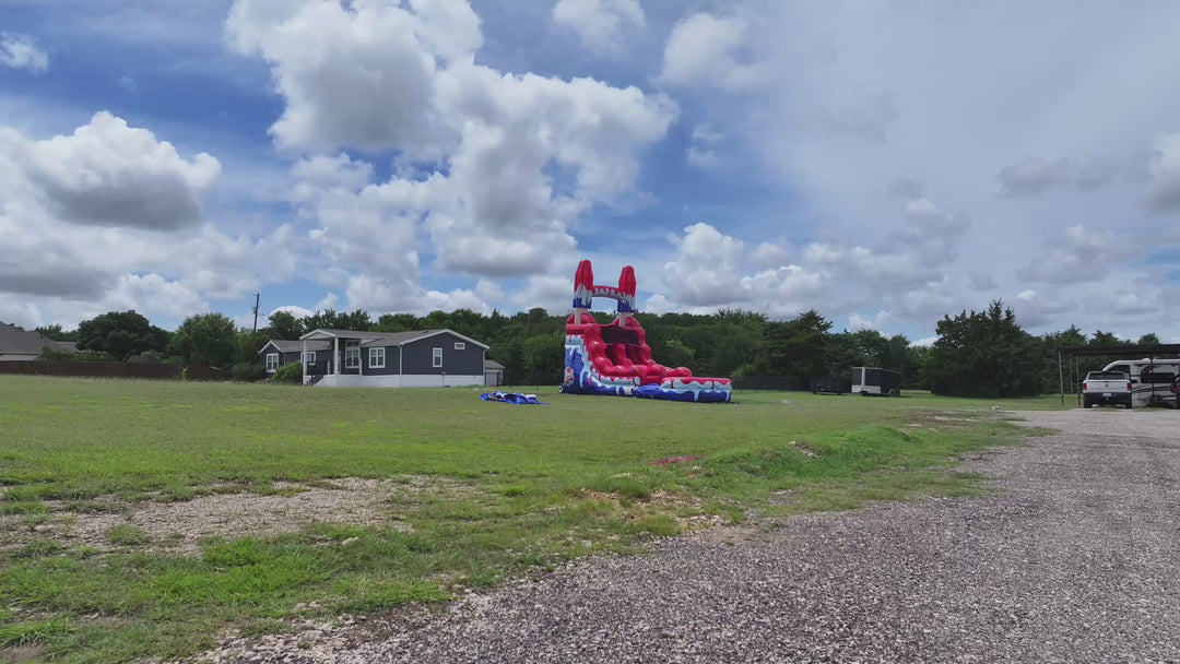 14FT Red White and Cool Popsicle Single Lane Slide