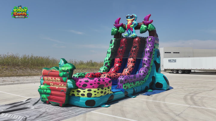 18FT Ribbit Rapids (Dart Frog) Dual Lane Slide