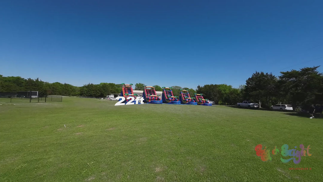 16FT Blue Paradise Single Lane Slide
